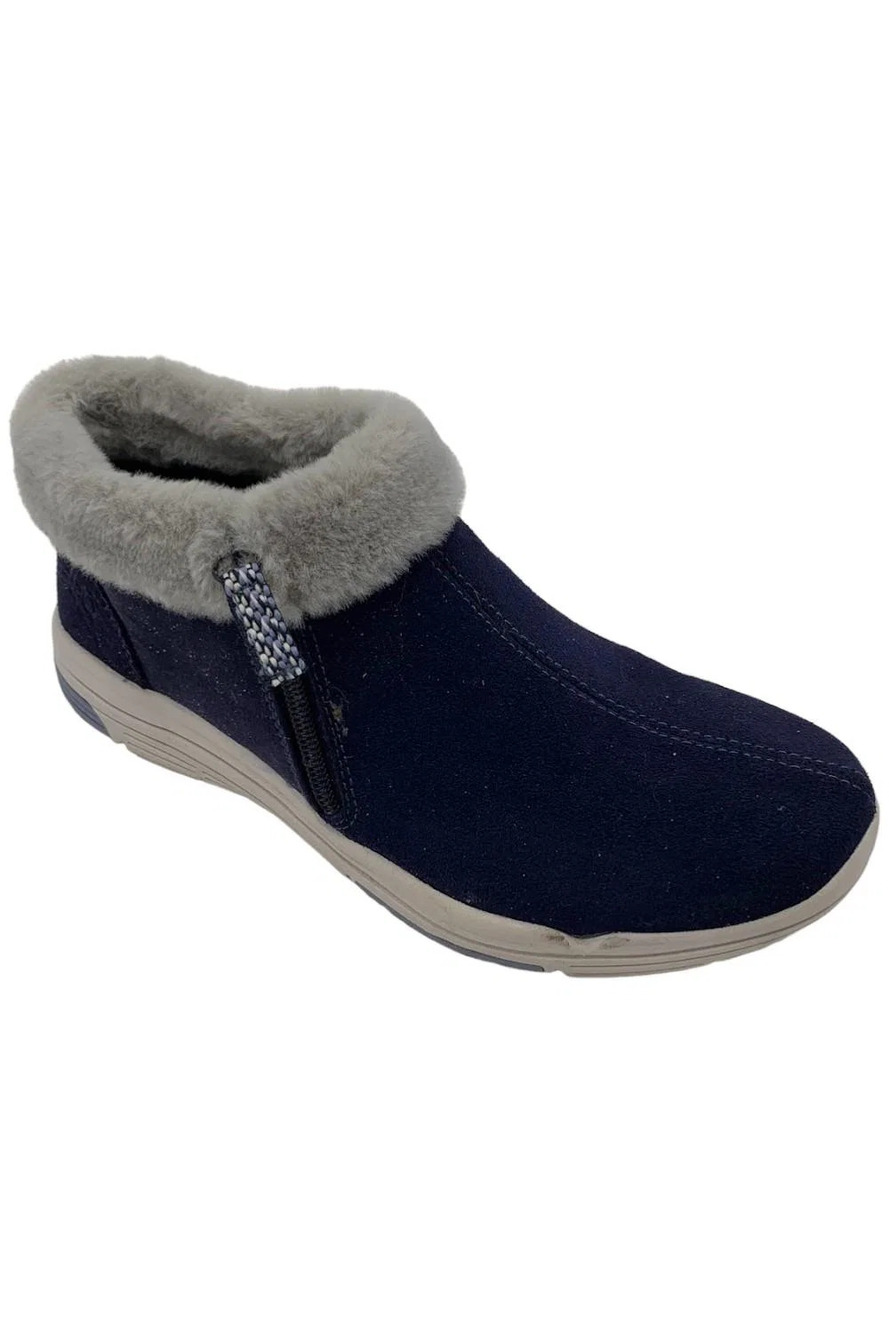 Ryka Water-Repellent Suede Faux Fur Ankle Boots Anchorage Academy Blue - Medium